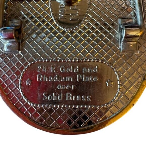 North American Hunting Club 24K Gold & Rhodium Plated Solid Brass Belt Buckle - Picture 5 of 5